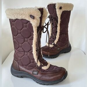 Ugg Australia Waterproof Event Capstone Brown Cream Winter Boots Womens Size 6